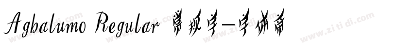 Agbalumo Regular 常规字字体转换